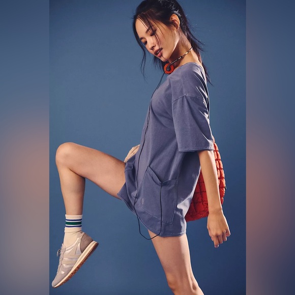 Free People Hot Shot Tee Romper💙 - Picture 6 of 11